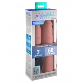 Телесная вибронасадка на член 3  Vibrating Mega X-tension with Remote - 22,9 см. - Pipedream - в Красноярске купить с доставкой
