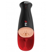 Телесный мастурбатор-вагина в черной колбе с вибрацией Fuck-O-Matic Pro XL - Pipedream - в Красноярске купить с доставкой