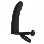 Черная вибронасадка для двойного проникновения Full Swing - Gender X - купить с доставкой в Красноярске