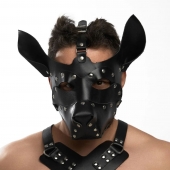 Черная кожаная маска «Собака» - Crazy Handmade - купить с доставкой в Красноярске Черная кожаная маска «Собака» - Crazy Handmade - купить с доставкой в Красноярске