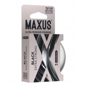Черные утолщенные презервативы MAXUS Extra Strong с железным кейсом - 3 шт. - Maxus - купить с доставкой в Красноярске