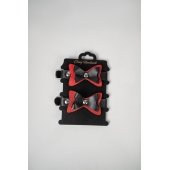 Черно-красные кожаные наручники с бантиками - Crazy Handmade - купить с доставкой в Красноярске