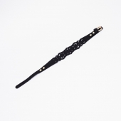 Черный ажурный чокер с золотистой фурнитурой - Crazy Handmade - купить с доставкой в Красноярске