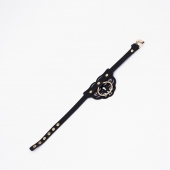 Черный чокер с клепками и золотистой фурнитурой - Crazy Handmade - купить с доставкой в Красноярске