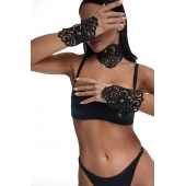 Фигурный набор для БДСМ-игр с узорами и золотистой фурнитурой - Crazy Handmade - купить с доставкой в Красноярске