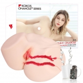 Мастурбатор-полуторс с двойным слоем материала и вибрацией Jenny Onahole Real Vagina - KOKOS - в Красноярске купить с доставкой