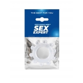 Прозрачное эрекционное кольцо со стимулирующими шариками - Sex Expert - в Красноярске купить с доставкой