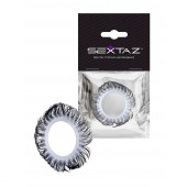 Эластичное эрекционное колечко с черными «ресничками» - Sextaz - в Красноярске купить с доставкой