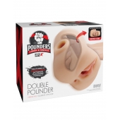 Телесный мастурбатор с вибрацией Double Pounder Vibrating Squeeze Stroker - Pipedream - в Красноярске купить с доставкой