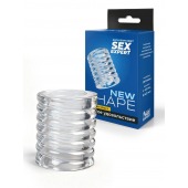 Прозрачная сквозная насадка на пенис с ребрышками - Sex Expert - в Красноярске купить с доставкой