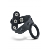 Черное эрекционное кольцо с подхватом мошонки на кнопках VS6 - Blush Novelties - в Красноярске купить с доставкой