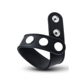 Черное эрекционное кольцо на кнопках - Blush Novelties - в Красноярске купить с доставкой