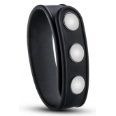 Черное эрекционное кольцо на кнопках - Blush Novelties - в Красноярске купить с доставкой