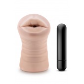 Телесный мастурбатор-ротик Nicole Vibrating Masturbator - Blush Novelties - в Красноярске купить с доставкой