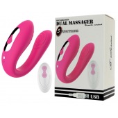 Розовый вибратор для пар с пультом ДУ - Boys of Toys