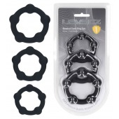 Набор из 3 эрекционных колец Beaded Silicone Cockring Set - Shots Media BV - в Красноярске купить с доставкой