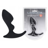 Черная анальная пробка для массажа простаты Double Ripple Silicone Prostate Massager - Shots Media BV - в Красноярске купить с доставкой