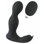 Черная анальная пробка с вибрацией, вращением и пультом ДУ RC Butt Plug with 2 Functions - Orion - в Красноярске купить с доставкой