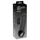 Черная вибронасадка для пениса с хомутом для мошонки и пультом ДУ Remote Controlled Penis Extension - Orion - в Красноярске купить с доставкой