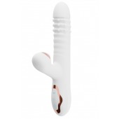 Белый вибратор-кролик с вращающимися шариками и вакуумной стимуляцией - Secwell