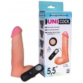 Фаллическая насадка Харнесс UNICOCK 5,5  с вибрацией - 17 см. - LOVETOY (А-Полимер) - купить с доставкой в Красноярске