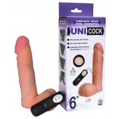 Фаллическая насадка Харнесс UNICOCK 6  с вибрацией - 18 см. - LOVETOY (А-Полимер) - купить с доставкой в Красноярске