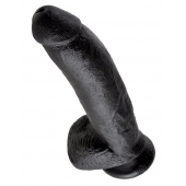 Чёрный фаллоимитатор 9 King Cock with Balls - 22,9 см. - Pipedream купить с доставкой в интернет-магазине Orgasmix в Красноярске Чёрный фаллоимитатор 9 King Cock with Balls - 22,9 см. - Pipedream