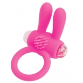 Розовое эрекционное виброкольцо A-toys с ушками - A-toys - в Красноярске купить с доставкой