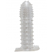 Гелевая прозрачная насадка c шипами - 12 см. - Toyfa Basic - в Красноярске купить с доставкой