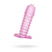 Гелевая розовая насадка с шипами - 12 см. - Toyfa Basic - в Красноярске купить с доставкой