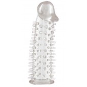 Прозрачная насадка на половой член с закрытой головкой и шипами - 12,5 см. - Toyfa Basic - в Красноярске купить с доставкой