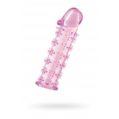 Гелевая розовая насадка на фаллос с шипами - 12 см. - Toyfa Basic - в Красноярске купить с доставкой