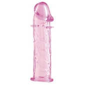 Гладкая розовая насадка с усиками под головкой - 12,5 см. - Toyfa Basic - в Красноярске купить с доставкой