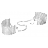 Серебристые наручники-браслеты Desir Metallique Handcuffs - Bijoux Indiscrets - купить с доставкой в Красноярске