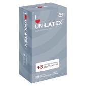 Презервативы с рёбрами Unilatex Ribbed - 12 шт. + 3 шт. в подарок - Unilatex - купить с доставкой в Красноярске