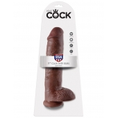 Коричневый фалоимитатор-гигант на присоске 11  Cock with Balls - 28 см. - Pipedream купить с доставкой в интернет-магазине Orgasmix в Красноярске Коричневый фалоимитатор-гигант на присоске 11  Cock with Balls - 28 см. - Pipedream