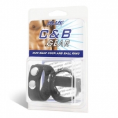 Утяжка на пенис с клёпками Duo Snap Cock And Ball Ring - BlueLine - купить с доставкой в Красноярске