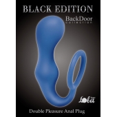 Синее эрекционное кольцо с анальной пробкой Double Pleasure Anal Plug - Lola Games - в Красноярске купить с доставкой