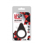 Чёрное эрекционное кольцо LIT-UP SILICONE STIMU RING 1 BLACK - Dream Toys - в Красноярске купить с доставкой