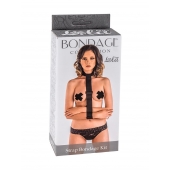 Ошейник с длинной лентой и наручниками Strap Bondage Kit Plus Size - Lola Games - купить с доставкой в Красноярске