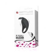 Чёрное эрекционное кольцо с вибрацией Rabbit Vibrator - Baile - в Красноярске купить с доставкой