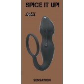 Серое эрекционное кольцо Sensation с анальным стимулятором - Lola Games - в Красноярске купить с доставкой