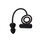 Чёрное эрекционное кольцо с вибропулькой и анальным хвостом - Erotist Adult Toys - в Красноярске купить с доставкой