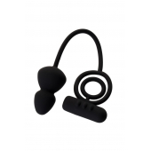 Чёрное эрекционное кольцо с вибростимулятором и анальным хвостом - Erotist Adult Toys - в Красноярске купить с доставкой