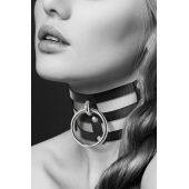 Чёрный тройной чокер с большим кольцом - Bijoux Pour Toi - купить с доставкой в Красноярске