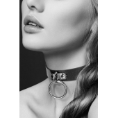 Узенький ошейник из полиуретана с кольцом - Bijoux Pour Toi - купить с доставкой в Красноярске