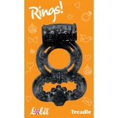 Чёрное эрекционное кольцо Rings Treadle с подхватом - Lola Games - в Красноярске купить с доставкой