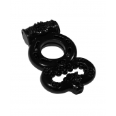 Чёрное эрекционное кольцо Rings Treadle с подхватом - Lola Games - в Красноярске купить с доставкой