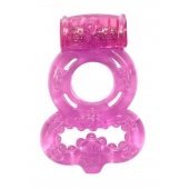 Розовое эрекционное кольцо Rings Treadle с подхватом - Lola Games - в Красноярске купить с доставкой