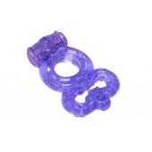 Фиолетовое эрекционное кольцо Rings Treadle с подхватом - Lola Games - в Красноярске купить с доставкой